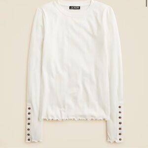 J.Crew Refined rib long-sleeve T-shirt with button cuffs